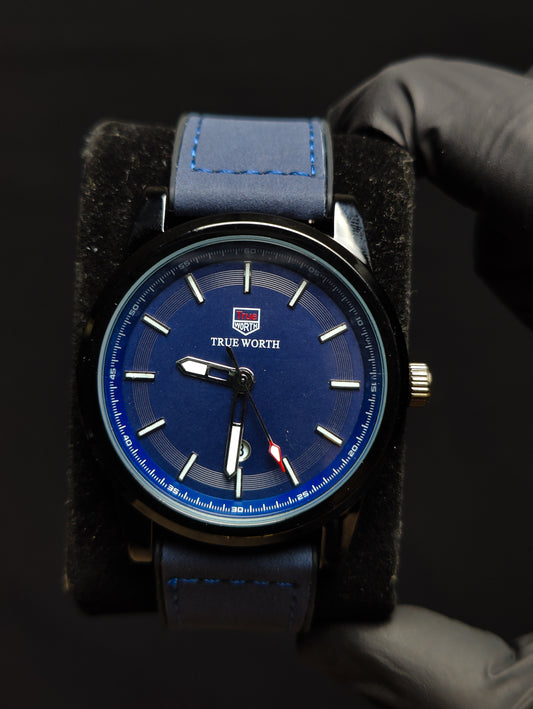 True Worth Leather Strap with Magnetic Lock- Blue